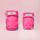 Protecciones infantiles Globber Flowers Pink par de protecciones vistas de frente