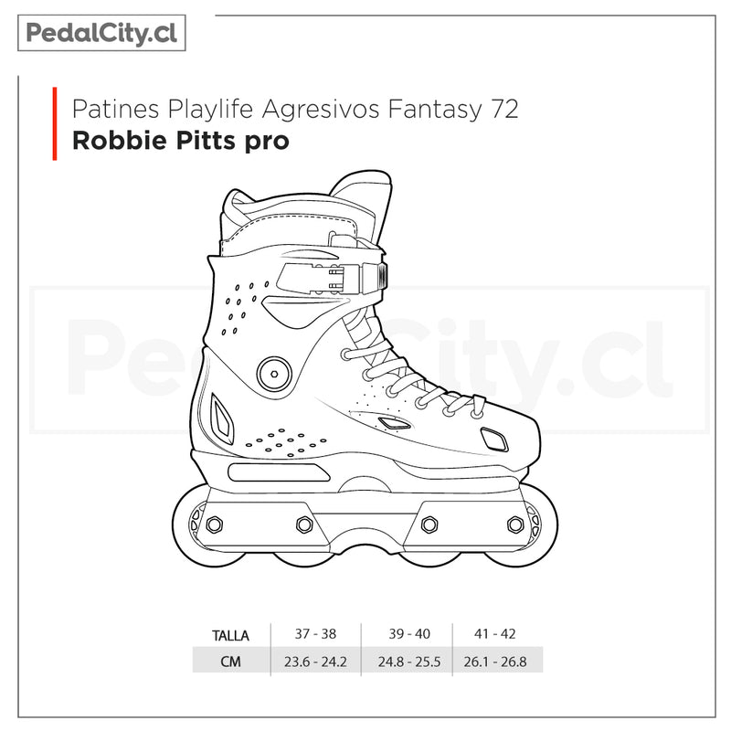 Patines Playlife Agresivos Fantasy 72 Robbie Pitts pro