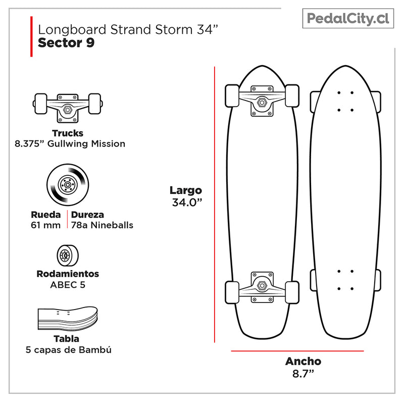 Longboard Strand Storm 34”
