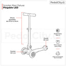 Scooter Maxi Deluxe Plegable LED Rojo