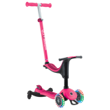 Scooter 3 en 1 Globber Go Up Deluxe Lights 360 fucsia con asiento