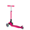 Scooter de 3 ruedas Globber Junior Plegable Lights Fuchsia vista en ángulo