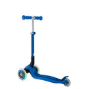 Scooter de 3 ruedas Globber Junior Plegable Lights Navy Blue vista lateral en ángulo