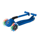 Scooter de 3 ruedas Globber Junior Plegable Lights Navy Blue plegado, vista en ángulo