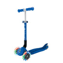 Scooter de 3 ruedas Globber Junior Plegable Lights Navy Blue vista frontal en ángulo
