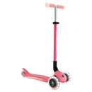 Scooter Globber Elite Glow Lights Coral Pink vista frontal en ángulo