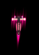 Scooter Globber Elite Glow Lights Coral Pink con las luces encendidas en la oscuridad, vista superior