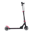 Scooter Infantil Globber Flow Element Junior Lights Black Pink vista lateral con ruedas con luces
