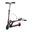 Scooter Infantil Globber Flow Element Junior Lights Black Pink mecanismo de plegado en acción