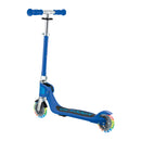 Scooter Infantil Globber Flow Foldable Junior Lights Navy Blue vista trasera en ángulo