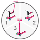 Scooter Globber Go Up Sporty Lights Dark Pink y sus 3 modos de uso
