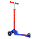 Scooter Globber Primo Plus Lights Neon Blue vista lateral en ángulo