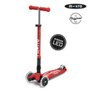 Scooter Maxi Deluxe Plegable LED Rojo