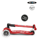 Scooter Maxi Deluxe Plegable LED Rojo