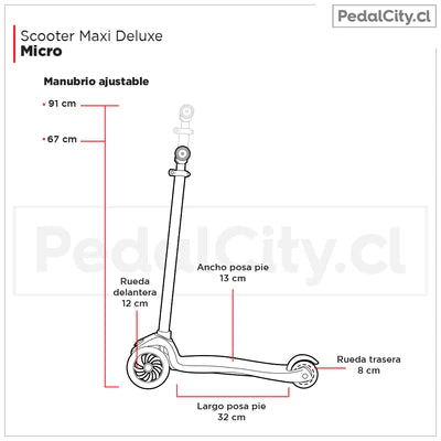 Scooter Maxi Deluxe LED Micro azul marino
