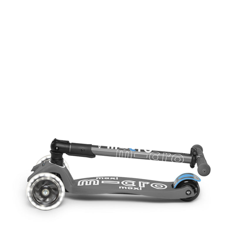 Scooter Micro Maxi Deluxe Led Plegable Gris