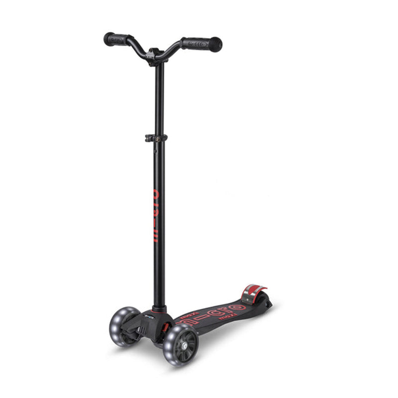 Scooter Micro Maxi Deluxe Pro Led Negro/Rojo
