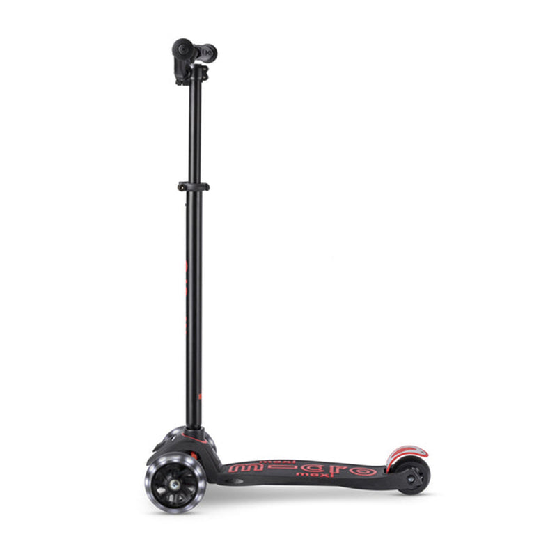 Scooter Micro Maxi Deluxe Pro Led Negro/Rojo