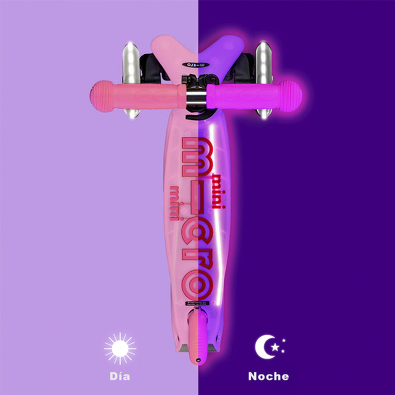 Scooter Micro Mini Deluxe Led Brilla de Noche Rosado
