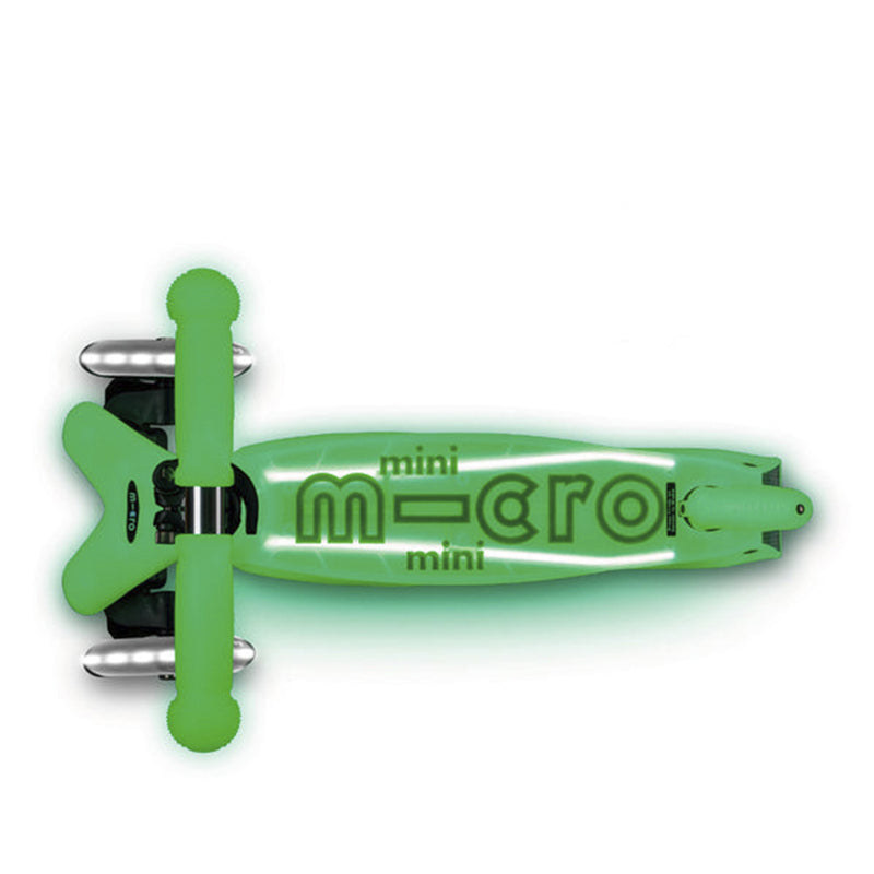 Scooter Micro Mini Deluxe Led Brilla de Noche Verde