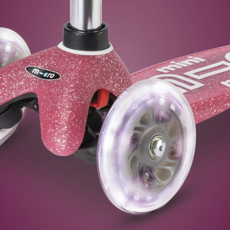 Scooter Mini Deluxe LED Glitter Rosado