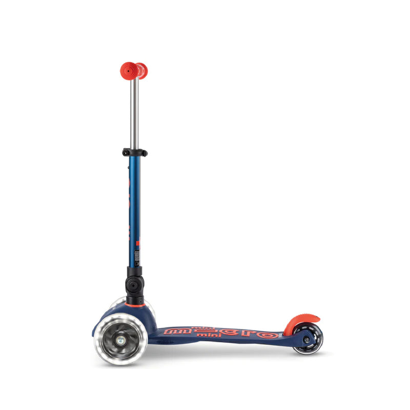 Scooter Micro Mini Deluxe Led Plegable Azul Marino