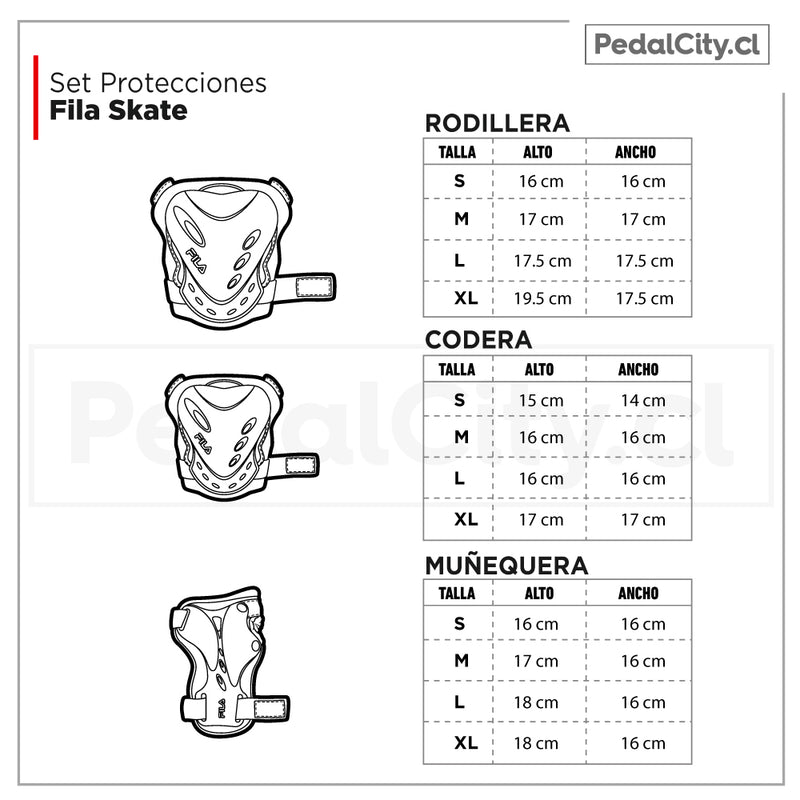 Set de protecciones Fila Skate Black