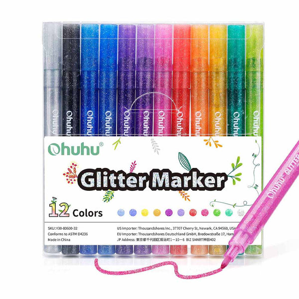 Set 12 marcadores glitter metálicos Ohuhu