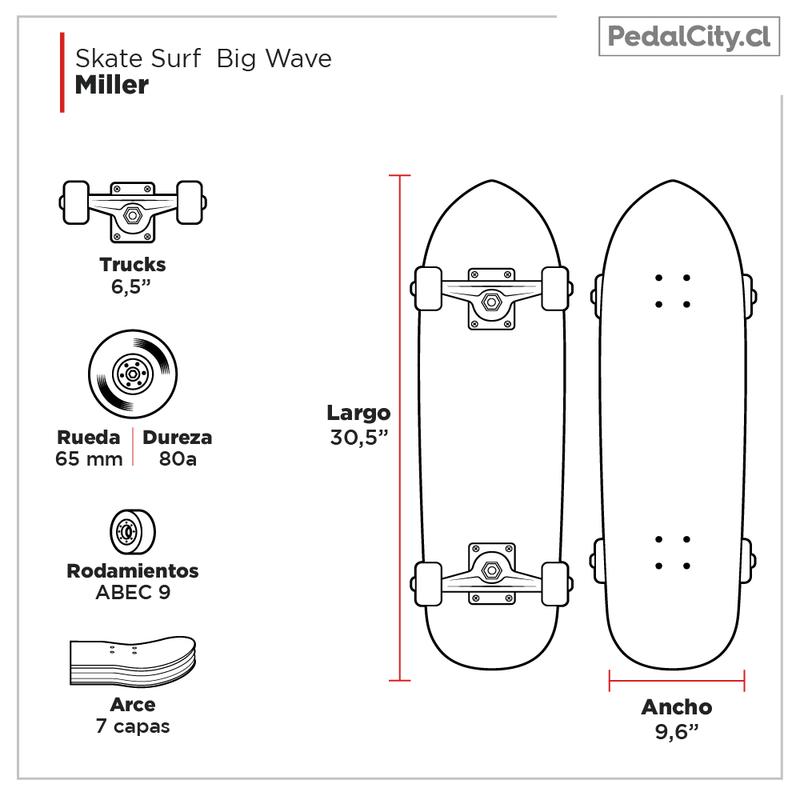 Skate Surf Big Wave 30,5″ X 9,6″