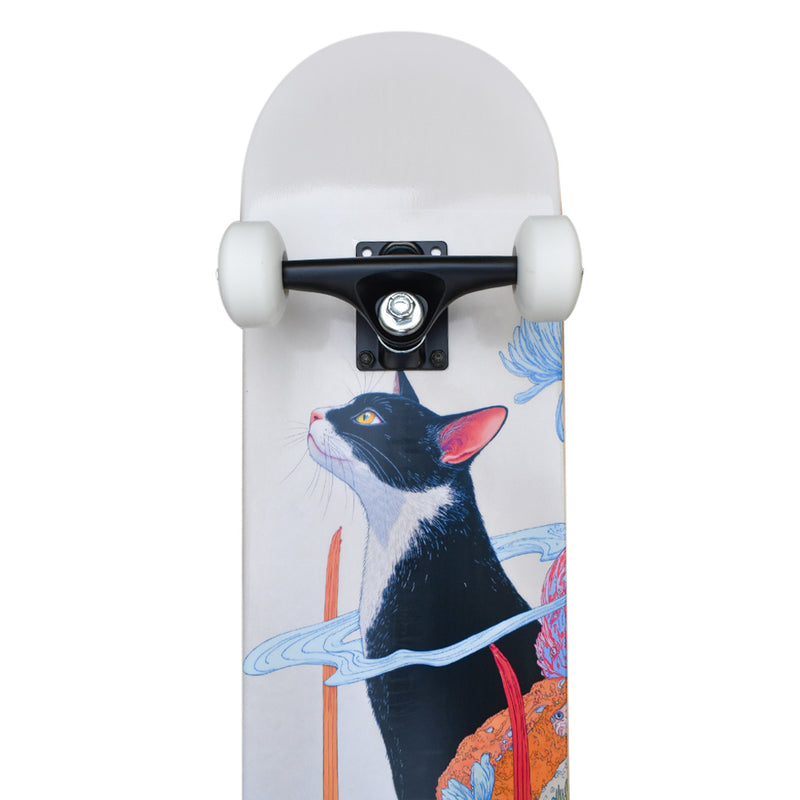 Skate Cat Flowers White Skate - Main Image