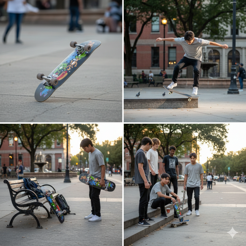 Skate Pill Animal Friends Grey 8.68 x 32.5