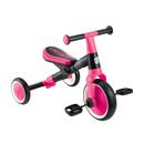 Triciclo de aprendizaje Globber 2 en 1 Fuchsia con pedales, vista en ángulo