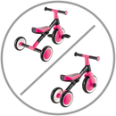 Triciclo de aprendizaje Globber 2 en 1 Fuchsia en sus 2 modos: con pedales y de equilibrio