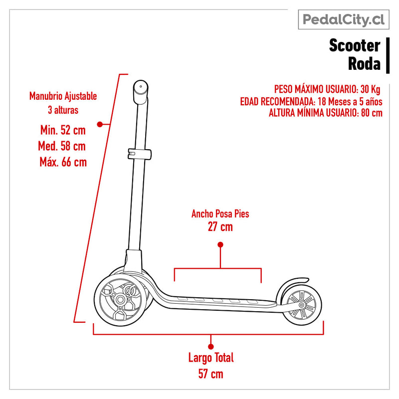 Triscooter Roda V4 Naranjo
