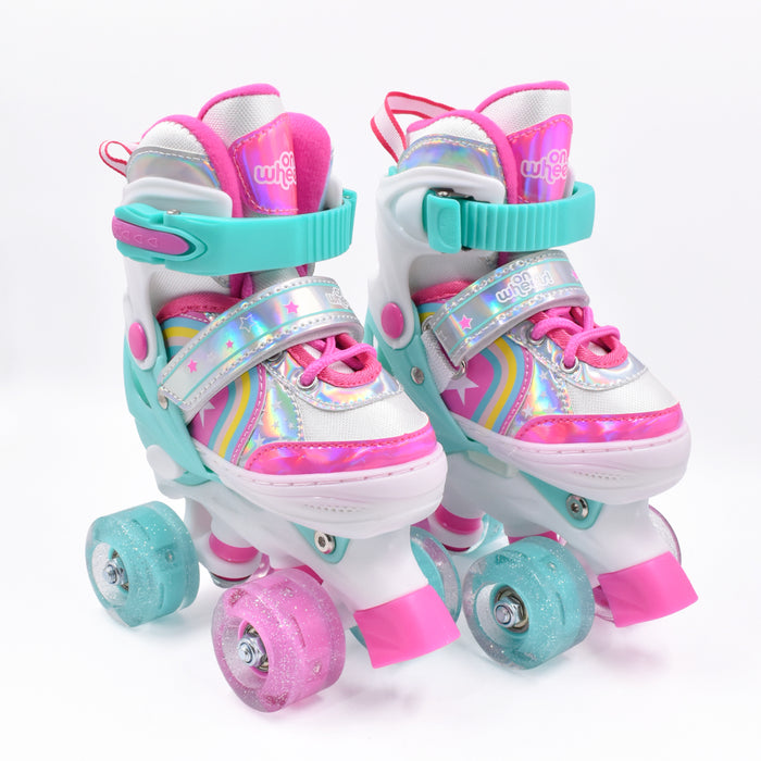 Patines Quad infantiles Pink Magic Stars Ruedas LED