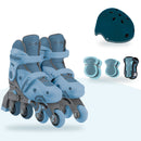 Kit Globber Azul: patines 2 en 1 Azul, casco Primo Lights Petrol Blue y protecciones Pastel Blue