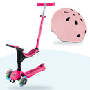 Kit Globber: scooter Go Up Sporty Lights Dark Pink y casco Go Up Lights Pastel Pink