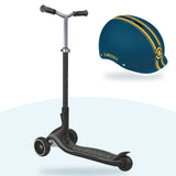 Kit Globber: scooter Ultimum Grey y casco Ultimum Petrol Blue