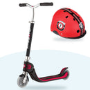 Kit Globber: scooter Flow Junior Plegable Black y casco Primo Fantasy Red Racing