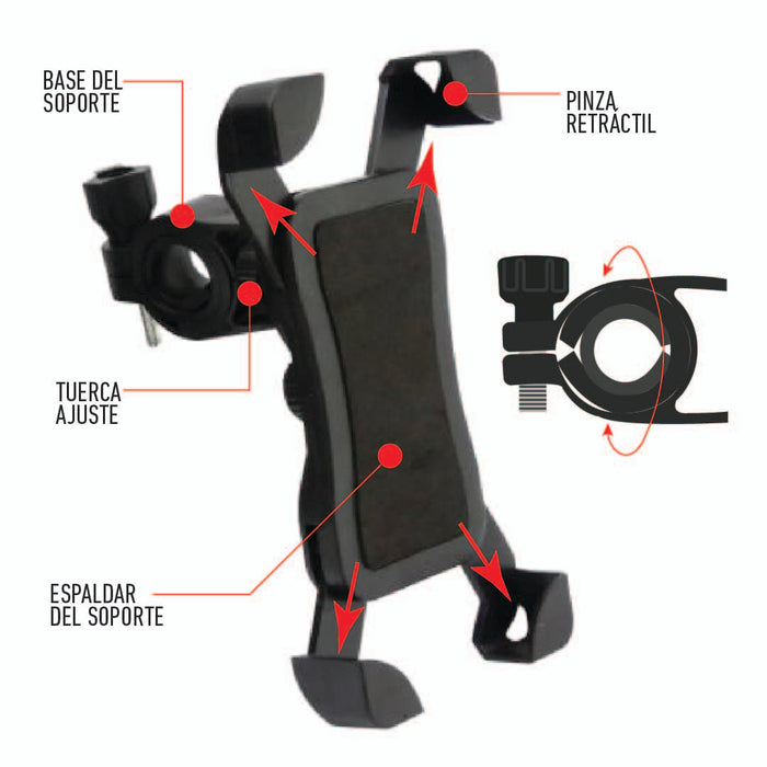 Porta celular adaptable hasta 7”