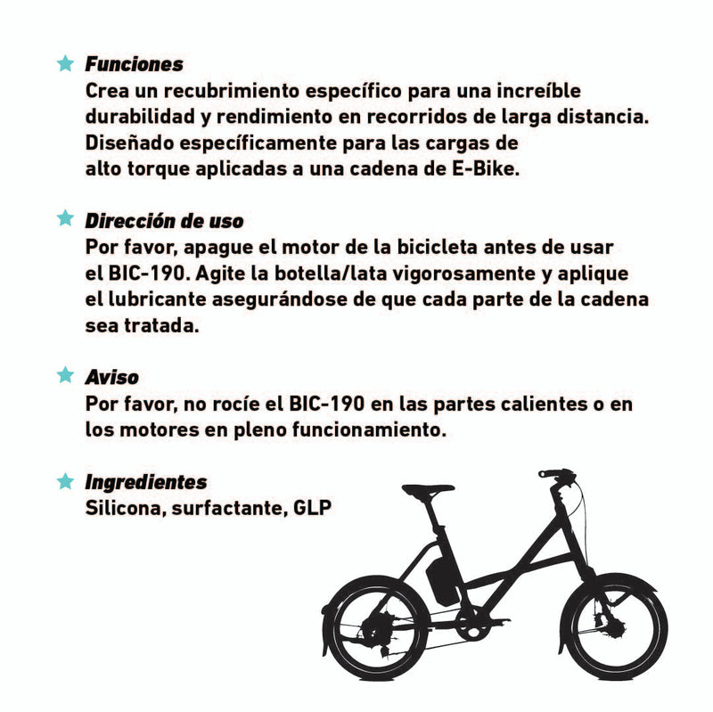 Lubricante Cadena de Bicicleta Electrónica - BIC-190P