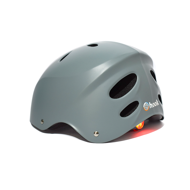 Casco Urbano Hook Gris Con Luz HK-305