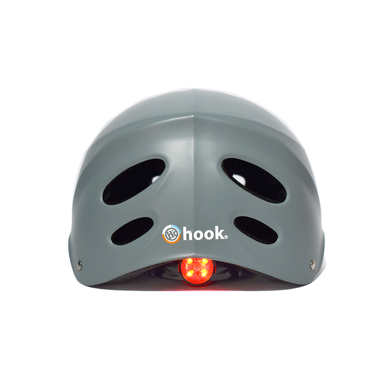 Casco Urbano Hook Gris Con Luz HK-305