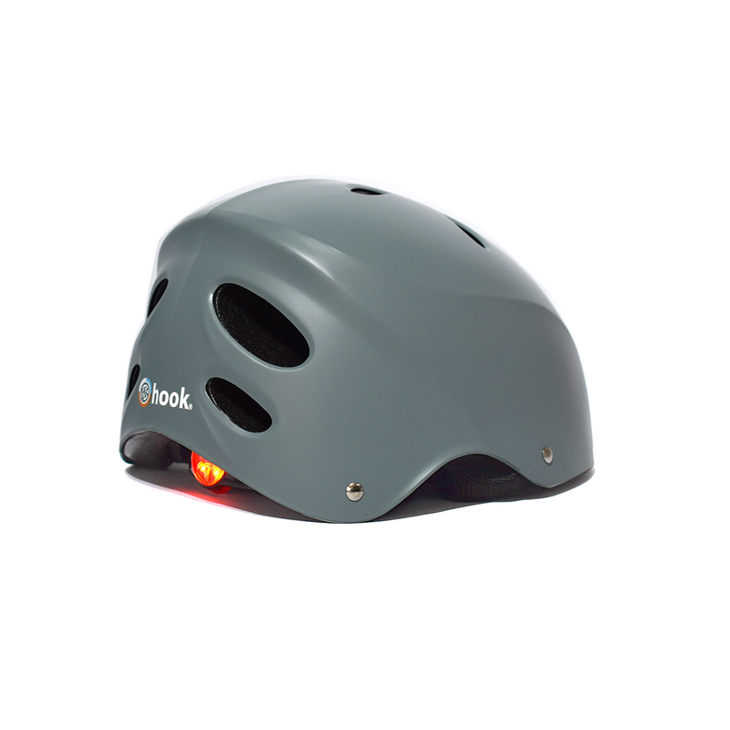 Casco Urbano Hook Gris Con Luz HK-305