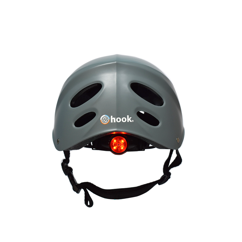 Casco Urbano Hook Gris Con Luz HK-305