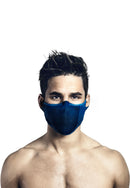 Máscaras Deportiva Filtrante Lavable Sin Cuello F5s E7  - Negra/Azul