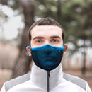 Máscaras Deportiva Filtrante Lavable Sin Cuello F5s E7  - Negra/Azul