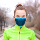 Máscaras Deportiva Filtrante Lavable Sin Cuello F5s E7  - Negra/Azul