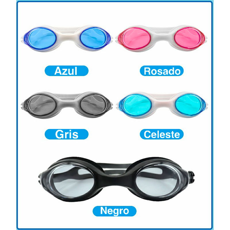 Lentes de natación adulto G906 antifog Phoenix celeste