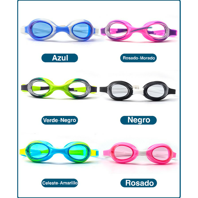 Lentes de natación para niños antifog Phoenix celeste